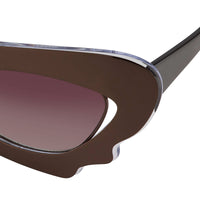 Prabal Gurung Sunglasses Female Cat Eye Chocolate Bronze Category 2 Red Gradient Lenses PG1C12SUN - WatchPilot