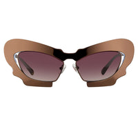 Prabal Gurung Sunglasses Female Cat Eye Chocolate Bronze Category 2 Red Gradient Lenses PG1C12SUN - WatchPilot