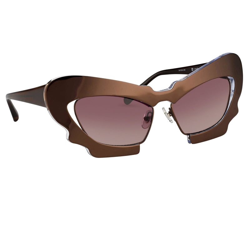 Prabal Gurung Sunglasses Female Cat Eye Chocolate Bronze Category 2 Red Gradient Lenses PG1C12SUN - WatchPilot