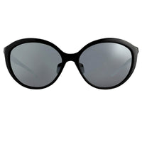 Prabal Gurung Sunglasses Female Oversized Black and Black/Teal Category 3 Silver Mirror Lenses PG22C5SUN - WatchPilot