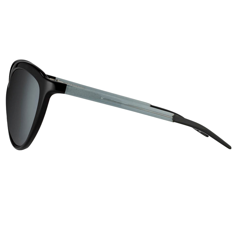 Prabal Gurung Sunglasses Female Oversized Black and Black/Teal Category 3 Silver Mirror Lenses PG22C5SUN - WatchPilot