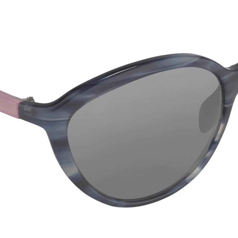 Prabal Gurung Sunglasses Female Oversized Blue Horn and Clear Pink/Black Category 3 Grey Mirror Lenses PG22C1SUN - WatchPilot