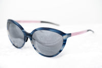 Prabal Gurung Sunglasses Female Oversized Blue Horn and Clear Pink/Black Category 3 Grey Mirror Lenses PG22C1SUN - WatchPilot