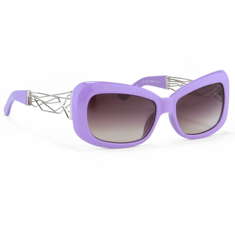 Prabal Gurung Sunglasses Female Rectangle Purple Acetate CAT2 Grey Lenses PG14C4SUN - WatchPilot