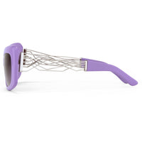 Prabal Gurung Sunglasses Female Rectangle Purple Acetate CAT2 Grey Lenses PG14C4SUN - WatchPilot