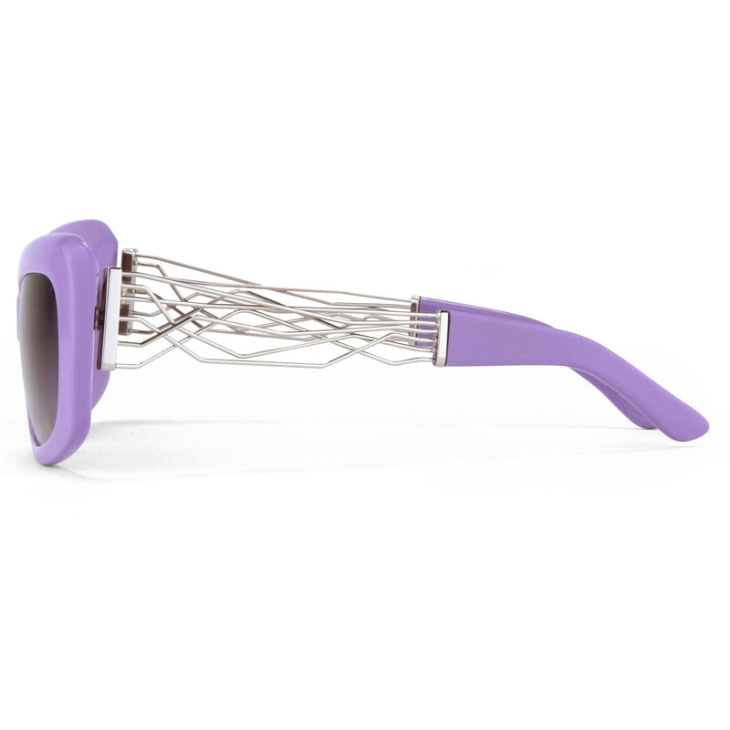 Prabal Gurung Sunglasses Female Rectangle Purple Acetate CAT2 Grey Lenses PG14C4SUN - WatchPilot