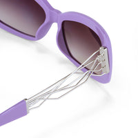 Prabal Gurung Sunglasses Female Rectangle Purple Acetate CAT2 Grey Lenses PG14C4SUN - WatchPilot