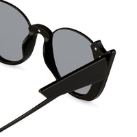 Prabal Gurung Sunglasses Female Round Black Category 3 Black Smoke Mirror Lenses PG24C2SUN - WatchPilot