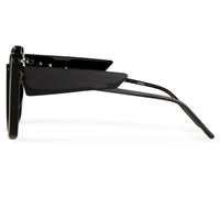 Prabal Gurung Sunglasses Female Round Black Category 3 Black Smoke Mirror Lenses PG24C2SUN - WatchPilot