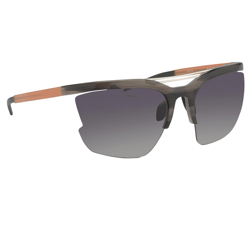 Prabal Gurung Sunglasses Female Special Frame Grey Orange Category 3 Grey Gradient Lenses PG21C3SUN - WatchPilot