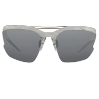 Prabal Gurung Sunglasses Female Special Frame White Horn Category 3 Blue Mirror Lenses PG21C4SUN - WatchPilot