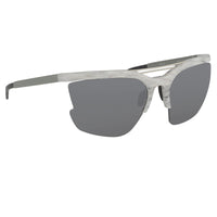 Prabal Gurung Sunglasses Female Special Frame White Horn Category 3 Blue Mirror Lenses PG21C4SUN - WatchPilot