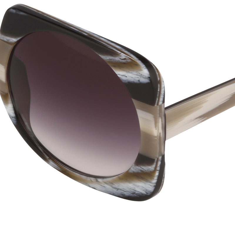 Prabal Gurung Sunglasses Female Square Cream Taupe Horn Category 3 Lenses Grey Graduated PG20C2SUN - WatchPilot