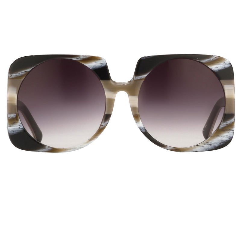 Prabal Gurung Sunglasses Female Square Cream Taupe Horn Category 3 Lenses Grey Graduated PG20C2SUN - WatchPilot