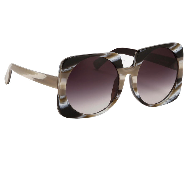 Prabal Gurung Sunglasses Female Square Cream Taupe Horn Category 3 Lenses Grey Graduated PG20C2SUN - WatchPilot