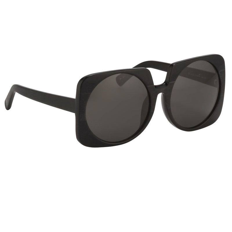 Prabal Gurung Sunglasses Female Square Shiny Black Category 3 Black Lenses PG20C1SUN - WatchPilot