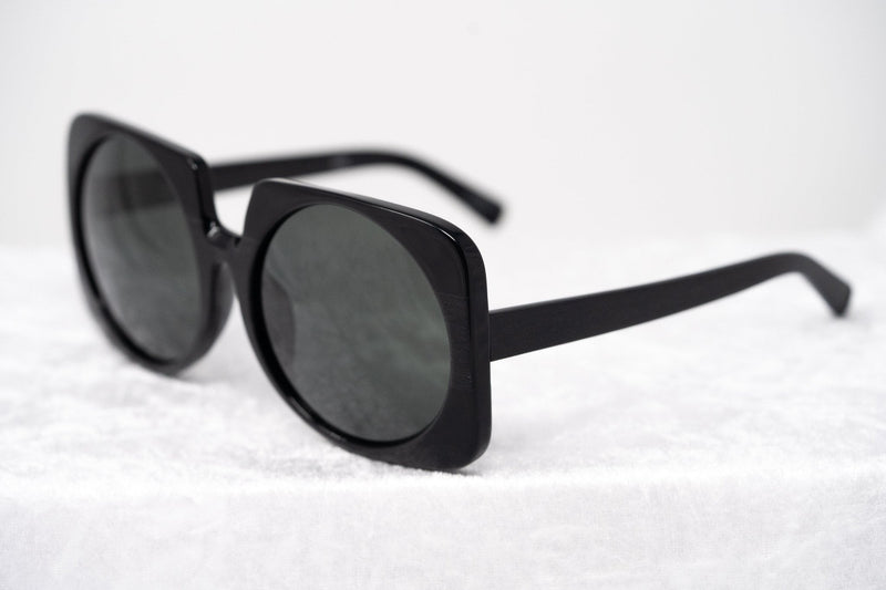 Prabal Gurung Sunglasses Female Square Shiny Black Category 3 Black Lenses PG20C1SUN - WatchPilot