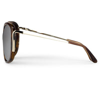 Prabal Gurung Sunglasses Oversized Female Amaretto Brown Frame Category 3 Silver Mirros Lenses PG23C3SUN - WatchPilot