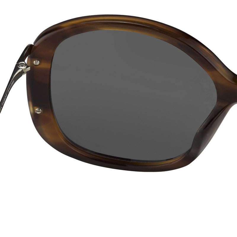 Prabal Gurung Sunglasses Oversized Female Amaretto Brown Frame Category 3 Silver Mirros Lenses PG23C3SUN - WatchPilot