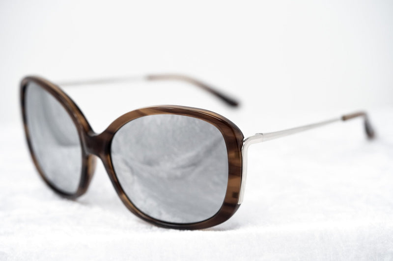 Prabal Gurung Sunglasses Oversized Female Amaretto Brown Frame Category 3 Silver Mirros Lenses PG23C3SUN - WatchPilot