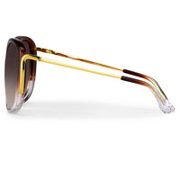 Prabal Gurung Sunglasses Oversized Female Maroon To Clear Frame Category 2 Red Gradient Lenses PG23C4SUN - WatchPilot