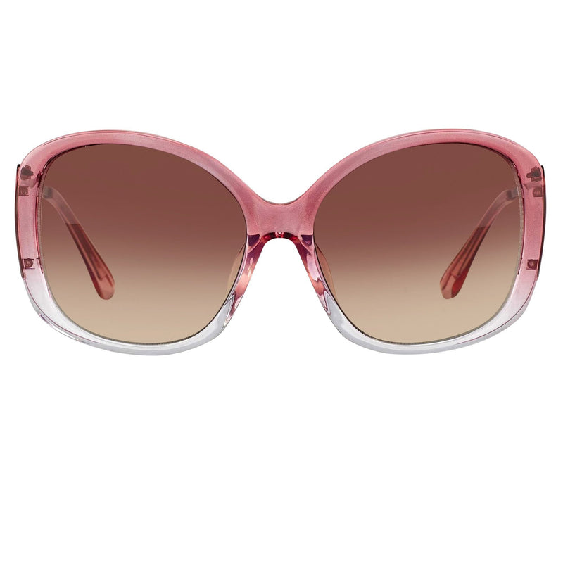 Prabal Gurung Sunglasses Oversized Female Pink to Clear/Metallic Pink Frame Category 1 Pink Gradient Lenses PG23C5SUN - WatchPilot