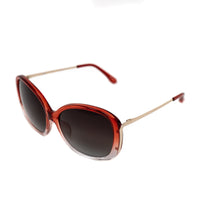 Prabal Gurung Sunglasses Oversized Female Red to Clear/Light Gold Frame Category 3 Grey Graduated Lenses PG23C2SUN - WatchPilot