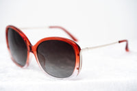 Prabal Gurung Sunglasses Oversized Female Red to Clear/Light Gold Frame Category 3 Grey Graduated Lenses PG23C2SUN - WatchPilot