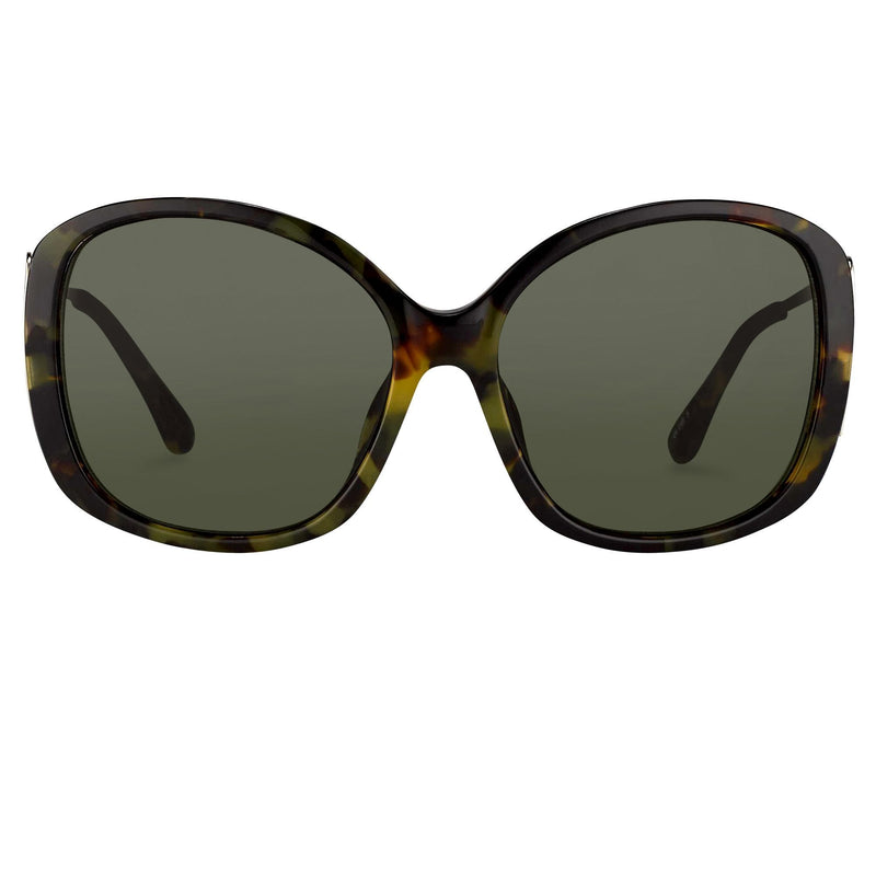 Prabal Gurung Sunglasses Oversized Female Tortoiseshell Frame Category 3 Solid Green Lenses PG23C6SUN - WatchPilot