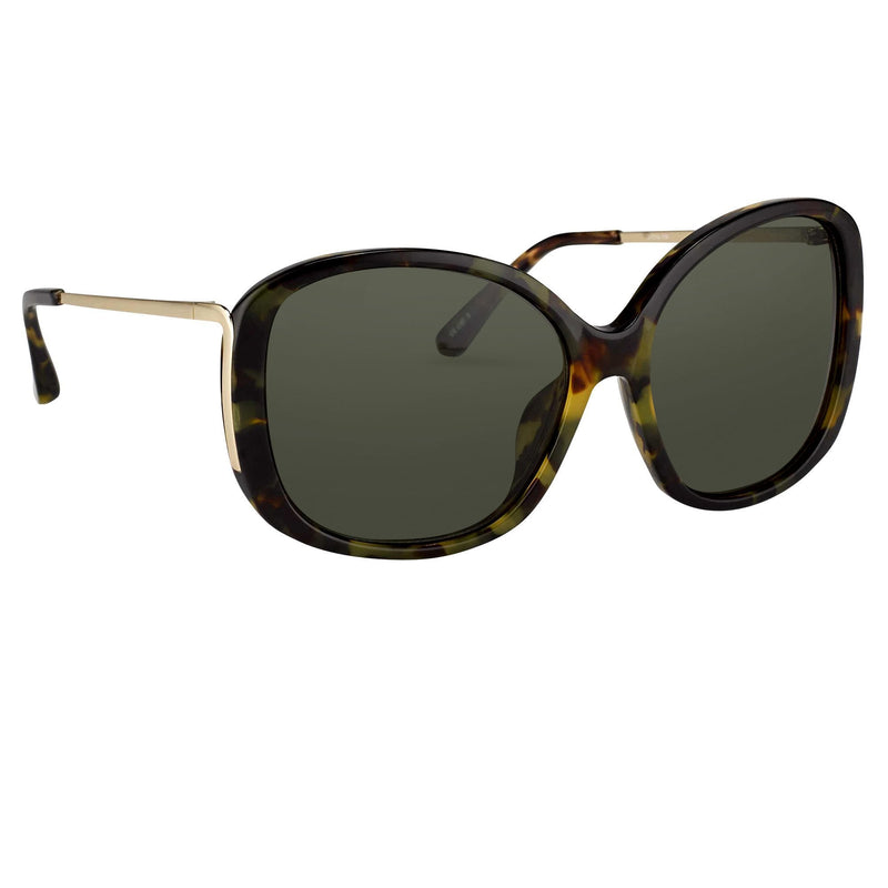 Prabal Gurung Sunglasses Oversized Female Tortoiseshell Frame Category 3 Solid Green Lenses PG23C6SUN - WatchPilot