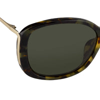 Prabal Gurung Sunglasses Oversized Female Tortoiseshell Frame Category 3 Solid Green Lenses PG23C6SUN - WatchPilot