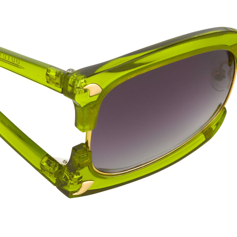 Prabal Gurung Sunglasses Rectangular Apple Green With Purple Category 3 Graduated Lenses PG2C4SUN - WatchPilot