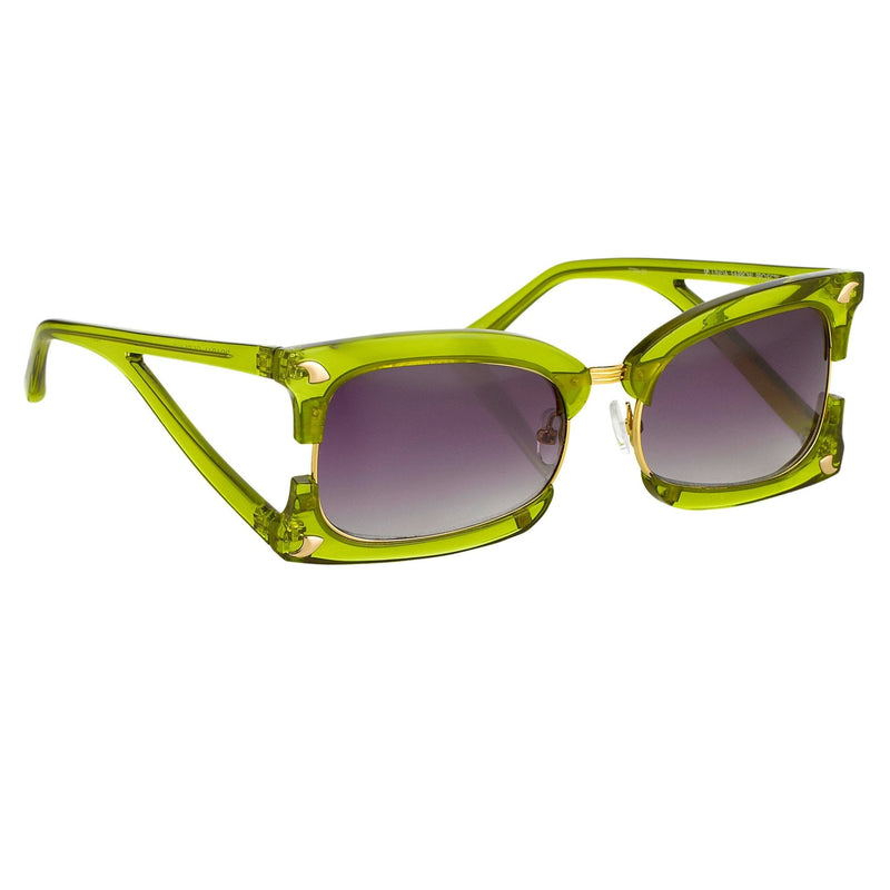 Prabal Gurung Sunglasses Rectangular Apple Green With Purple Category 3 Graduated Lenses PG2C4SUN - WatchPilot