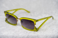 Prabal Gurung Sunglasses Rectangular Apple Green With Purple Category 3 Graduated Lenses PG2C4SUN - WatchPilot