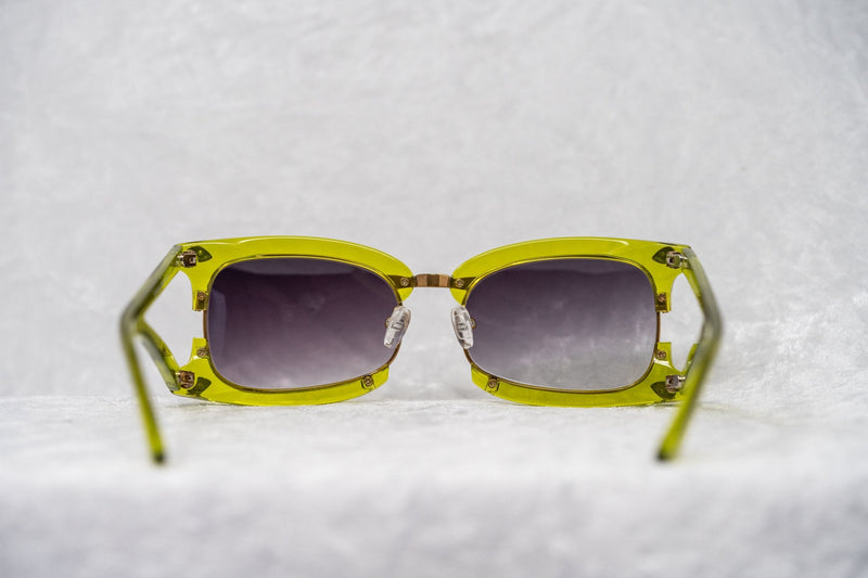 Prabal Gurung Sunglasses Rectangular Apple Green With Purple Category 3 Graduated Lenses PG2C4SUN - WatchPilot