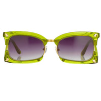 Prabal Gurung Sunglasses Rectangular Apple Green With Purple Category 3 Graduated Lenses PG2C4SUN - WatchPilot