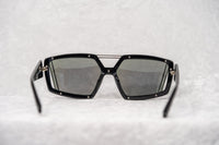 Prabal Gurung Sunglasses Rectangular Black Bar With Green/Purple Mirror Lenses PG3C4SUN - WatchPilot