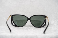 Prabal Gurung Sunglasses Rectangular Black Cut Out With Grey Category 3 Lenses PG4C1SUN - WatchPilot