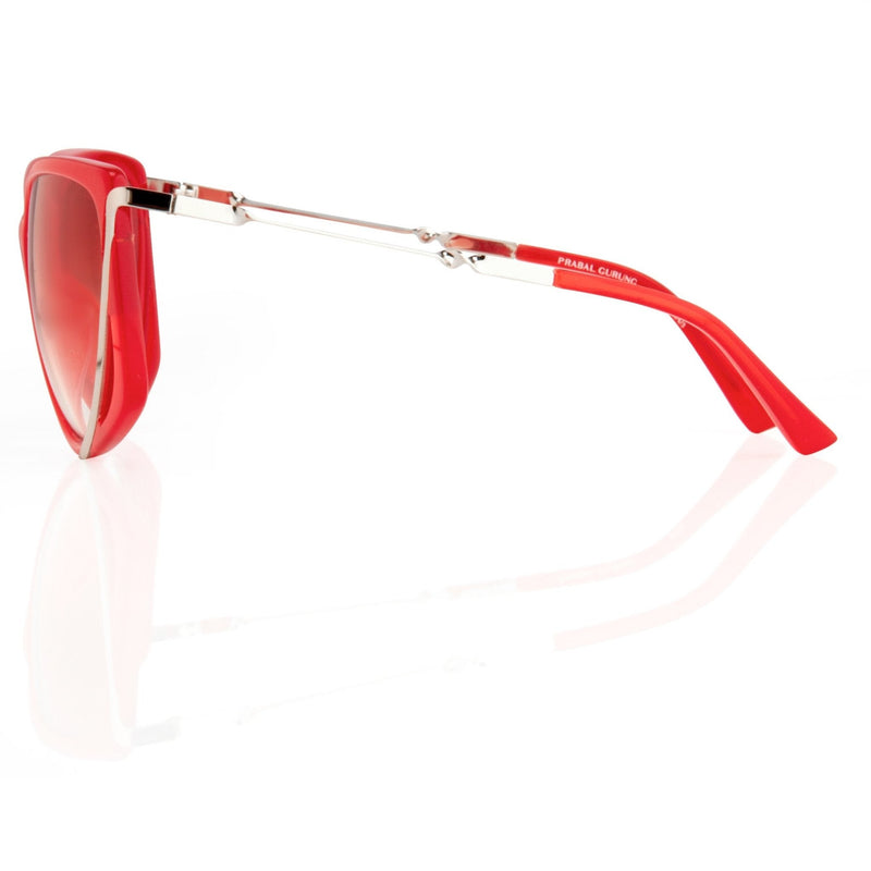 Prabal Gurung Sunglasses Rectangular Red Cut Out With Red Graduated Lenses PG4C3SUN - WatchPilot