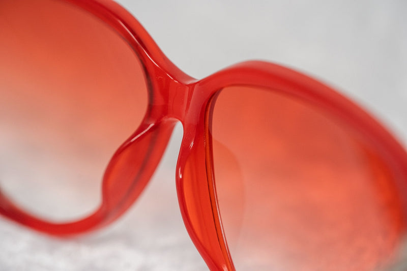 Prabal Gurung Sunglasses Rectangular Red Cut Out With Red Graduated Lenses PG4C3SUN - WatchPilot