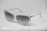 Prabal Gurung Sunglasses Rectangular Smokey White Cut Out With Grey Category 3 Graduated Lenses PG4C2SUN - WatchPilot