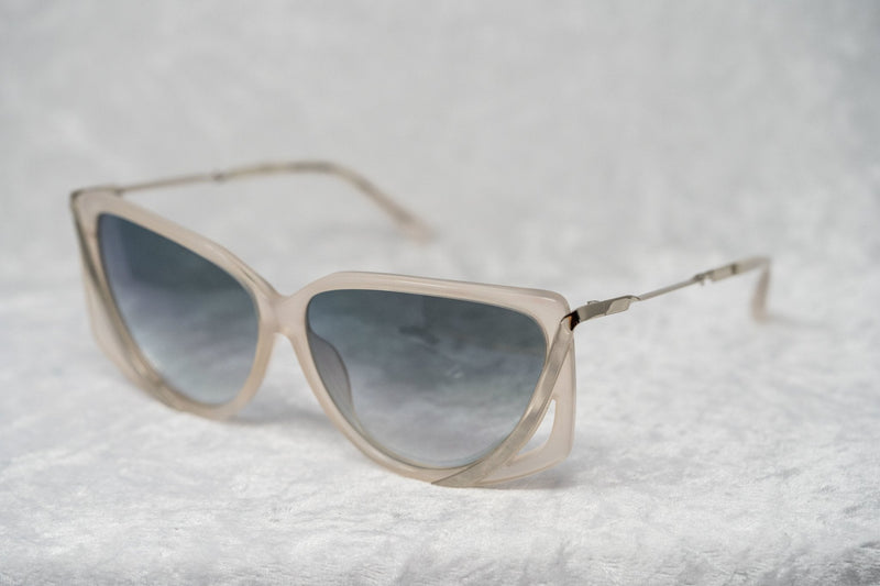 Prabal Gurung Sunglasses Rectangular Smokey White Cut Out With Grey Category 3 Graduated Lenses PG4C2SUN - WatchPilot