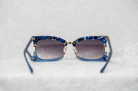 Prabal Gurung Sunglasses Rectangular Textural Blue With Purple Category 3 Graduated Lenses PG2C3SUN - WatchPilot