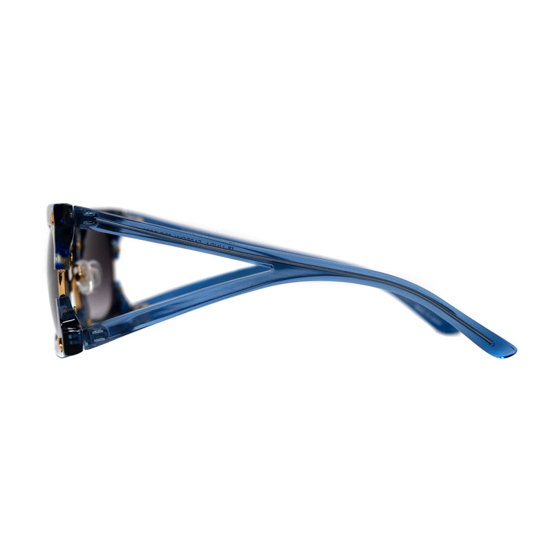 Prabal Gurung Sunglasses Rectangular Textural Blue With Purple Category 3 Graduated Lenses PG2C3SUN - WatchPilot