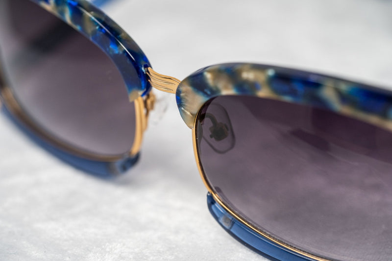 Prabal Gurung Sunglasses Rectangular Textural Blue With Purple Category 3 Graduated Lenses PG2C3SUN - WatchPilot