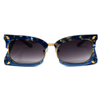 Prabal Gurung Sunglasses Rectangular Textural Blue With Purple Category 3 Graduated Lenses PG2C3SUN - WatchPilot