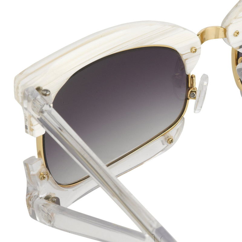 Prabal Gurung Sunglasses Rectangular Textural White With Purple Category 3 Graduated Lenses PG2C2SUN - WatchPilot