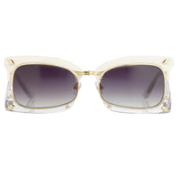 Prabal Gurung Sunglasses Rectangular Textural White With Purple Category 3 Graduated Lenses PG2C2SUN - WatchPilot