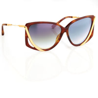 Prabal Gurung Sunglasses Rectangular Tortoise Shell Cut Out With Grey Graduated Flash Mirror Lenses PG4C5SUN - WatchPilot