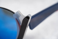 Prabal Gurung Sunglasses Round Black Smokey White With Blue Category 3 Graduated Mirror Lenses PG24C5SUN - WatchPilot